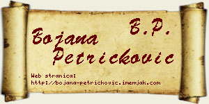 Bojana Petričković vizit kartica